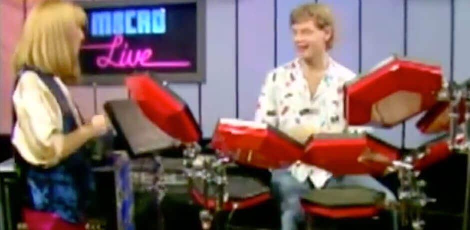 Bruford on live show with the Simmons electronic drum kit