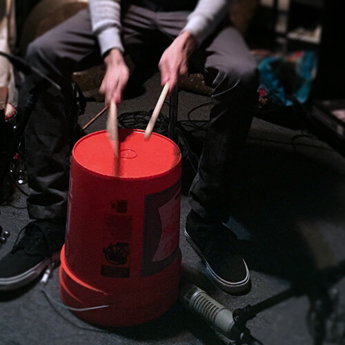 recording sound on a bucket