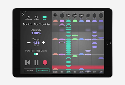 Simmons Drum app tool teaching feature on Ipad