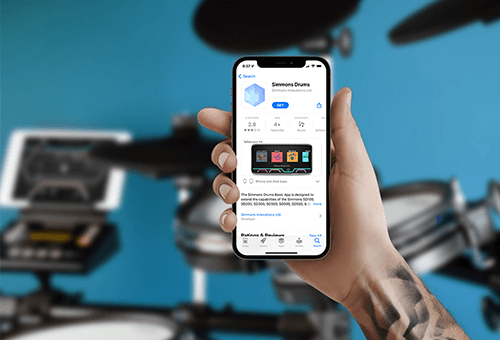 Iphone showing Drums App in the App Store