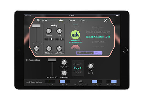 Simmons Advanced App drum edit feature on Ipad