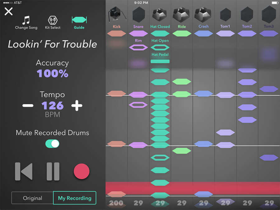 Simmons Drum app Teaching Tool feature screenshot