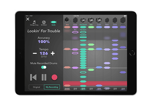 Simmons drums app teaching tool feature on ipad