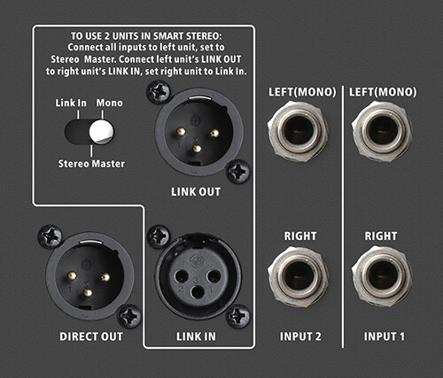 Simmons DA2110 electronic drum amplifier control panel