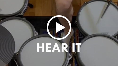 drummer playing Titan 50 drum kit with modern pop sounds