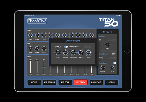 Simmons Drums 2 app Effects feature on Ipad