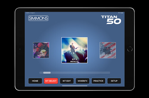 Simmons Drums 2 App Kit Select Screen