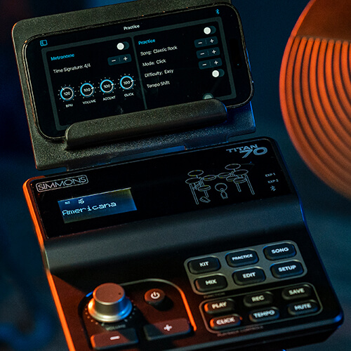 image of the simmons titan 70 electronic drum kit computer