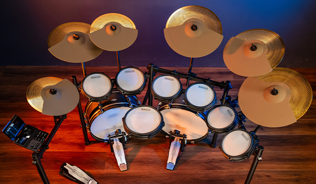 Top view Drum Setup on stage